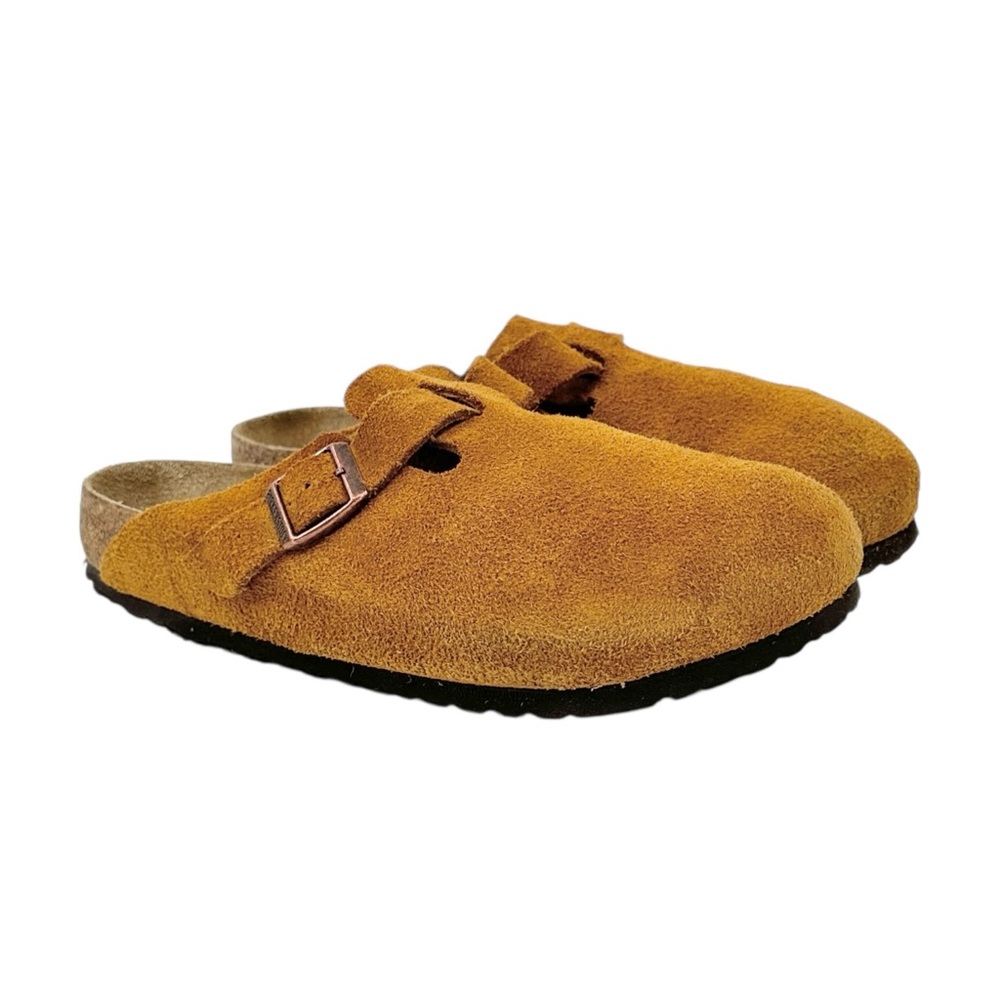 Birkenstock Boston Clog in Mink - Brown Suede Leather Flat Clogs Mules sz 40 - Picture 2 of 7